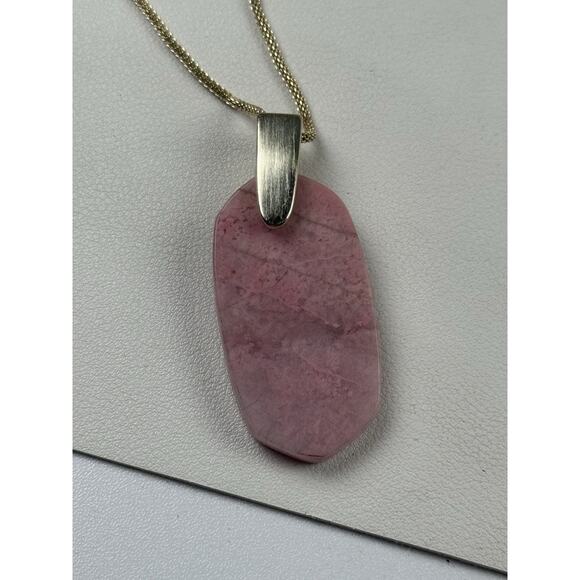 Kendra Scott Inez Long Adjustable Necklace 30" Pink Rhodonite Pendant - Picture 5 of 8